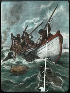 Image: Walrus Attacking Boat, Engraving
